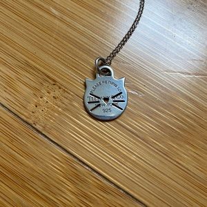 Discontinued Return to Tiffany Cat Charm on 18In Tiffany & Co chain